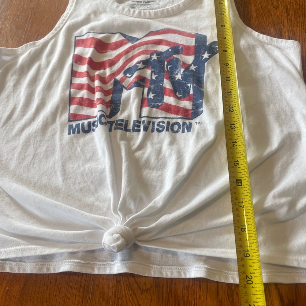 MTV Logo White Tee With Tie Front - Picture 5 of 5